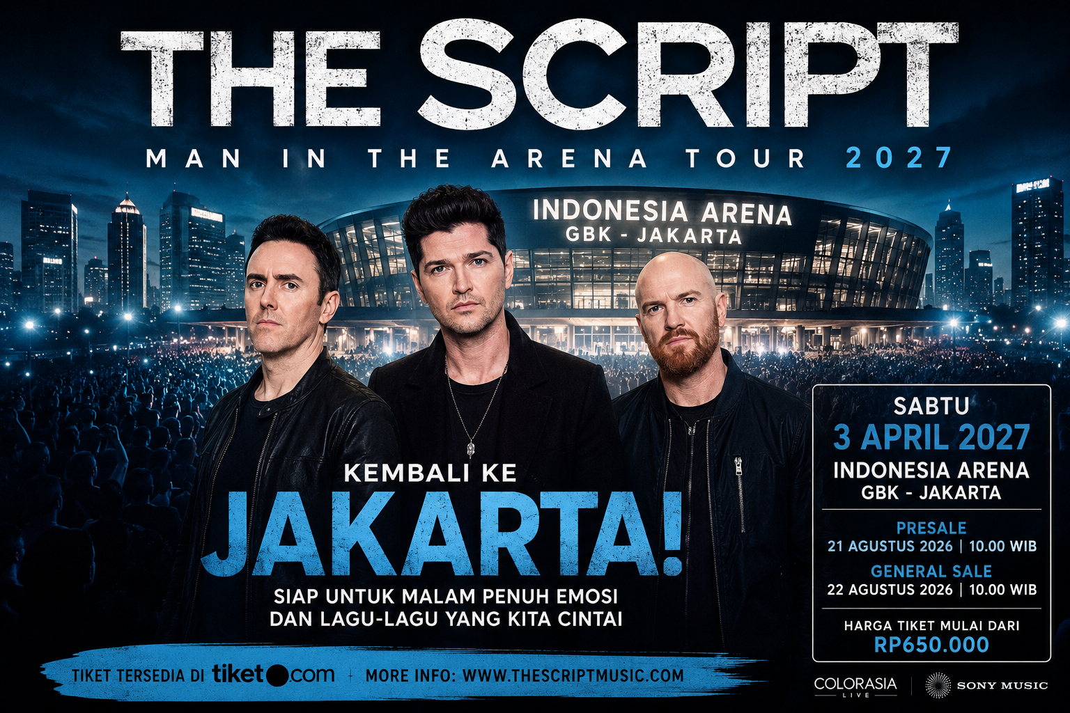 THE SCRIPT KEMBALI KE JAKARTA! Konser 2027 Resmi Diumumkan, Fans Indonesia Bersiap