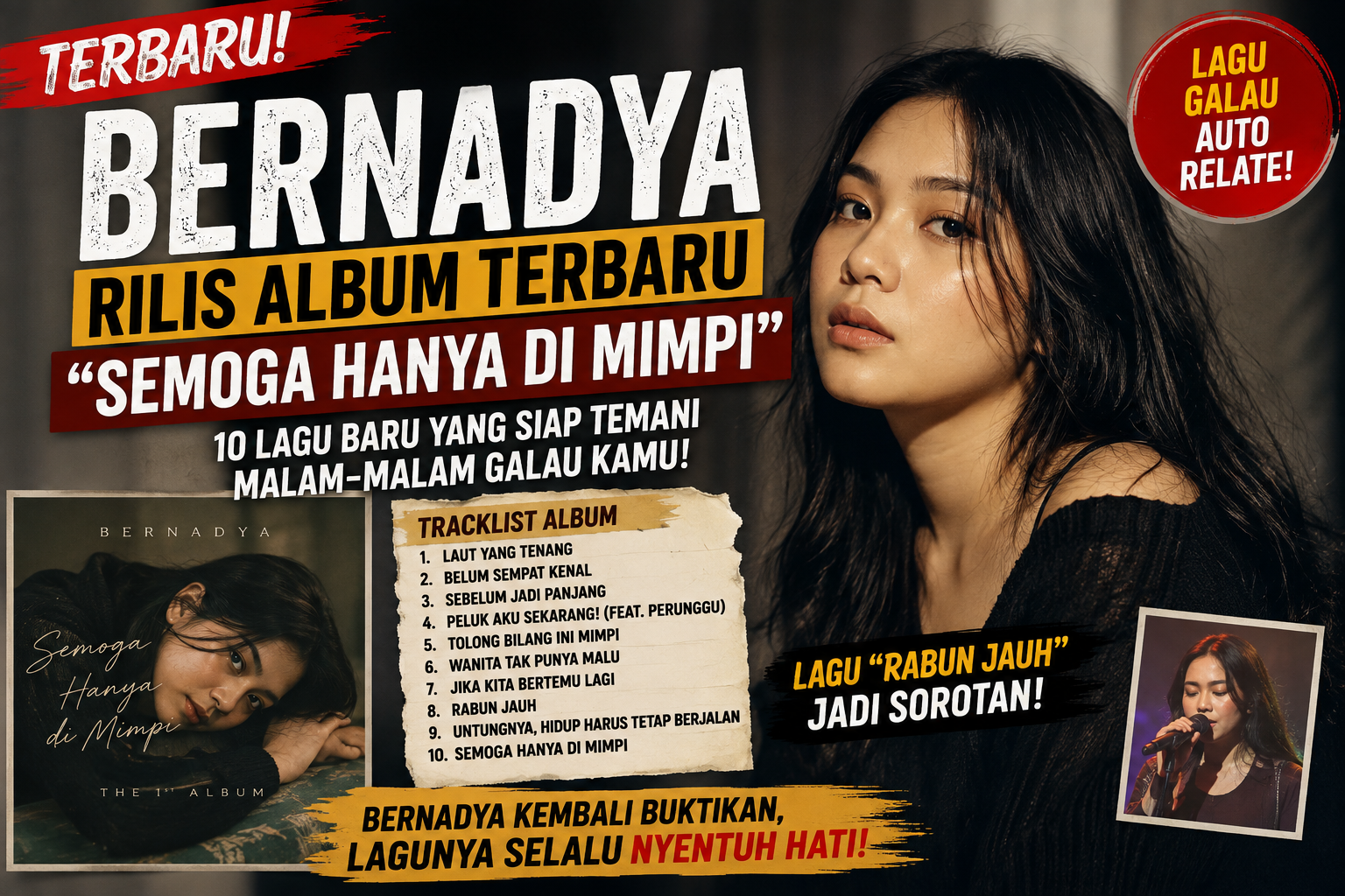Bernadya Kembali Bikin Hati Ambyar! Album Terbaru Semoga Hanya di Mimpi Jadi Sorotan, Ada Lagu yang Bikin Susah Move On