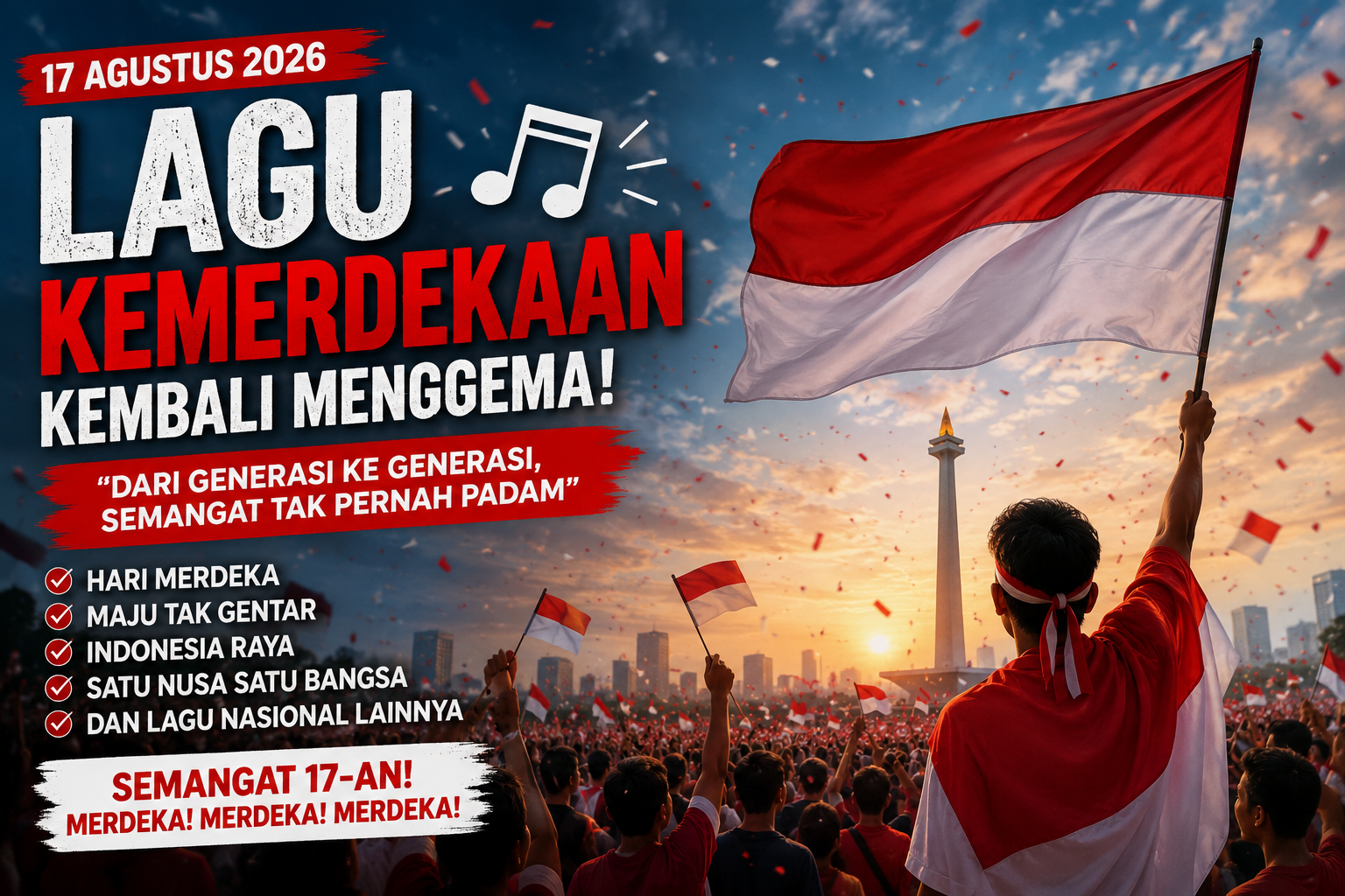 🔥 VIRAL HARI INI! Lagu Kemerdekaan Kembali Menggema di 17 Agustus 2026, “Hari Merdeka” Bikin Suasana Makin Membara