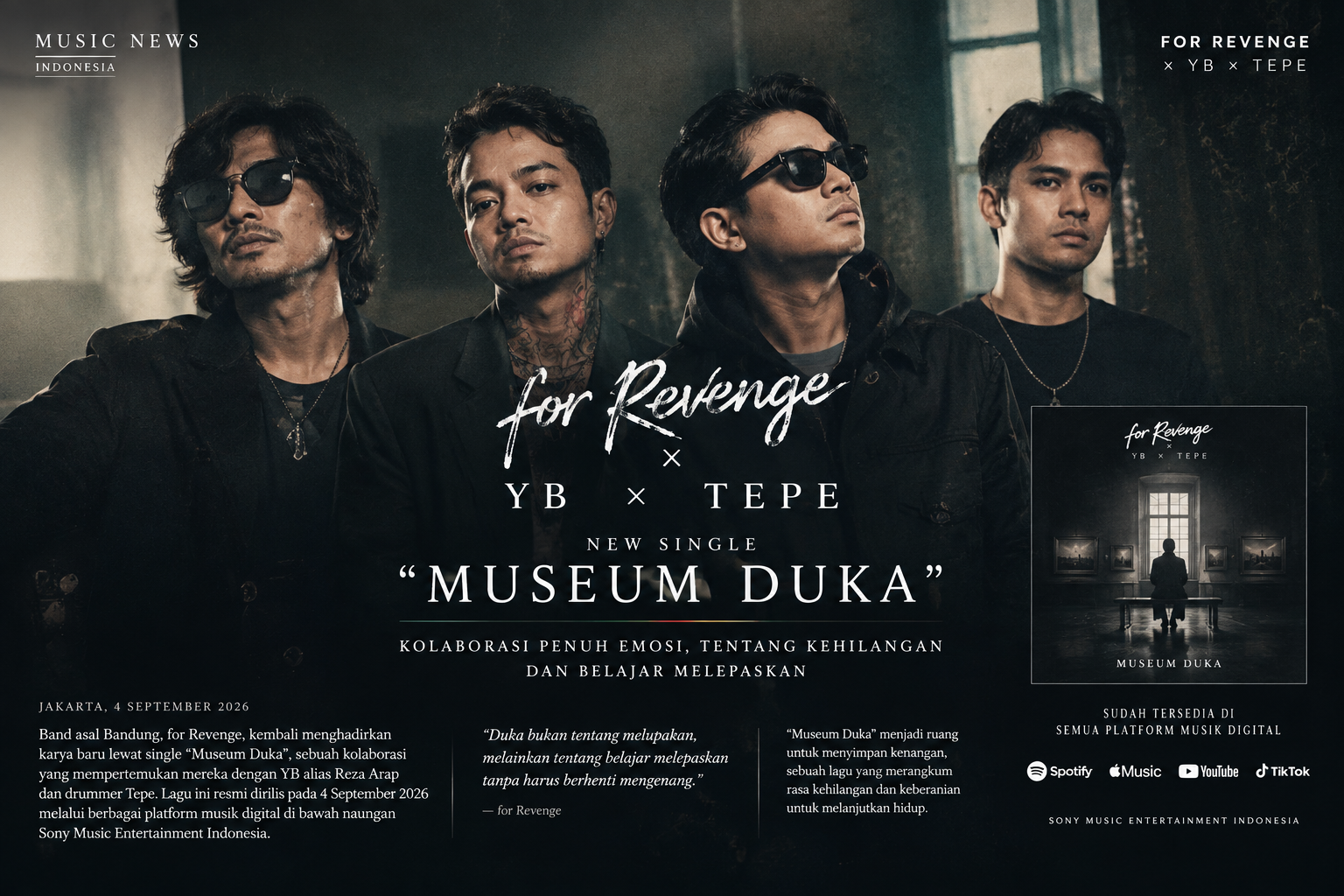 for Revenge Gandeng YB dan Tepe di Single “Museum Duka”, Bicara tentang Kehilangan dan Belajar Melepaskan