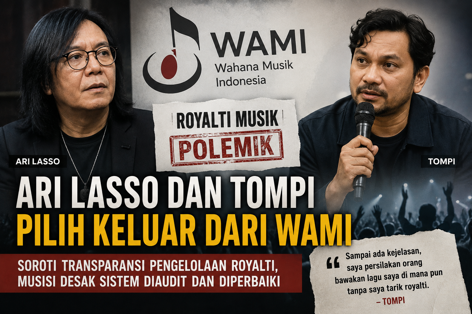 Ari Lasso dan Tompi Soroti Pengelolaan Royalti, Polemik WAMI Buka Pertanyaan Besar soal Transparansi Musisi