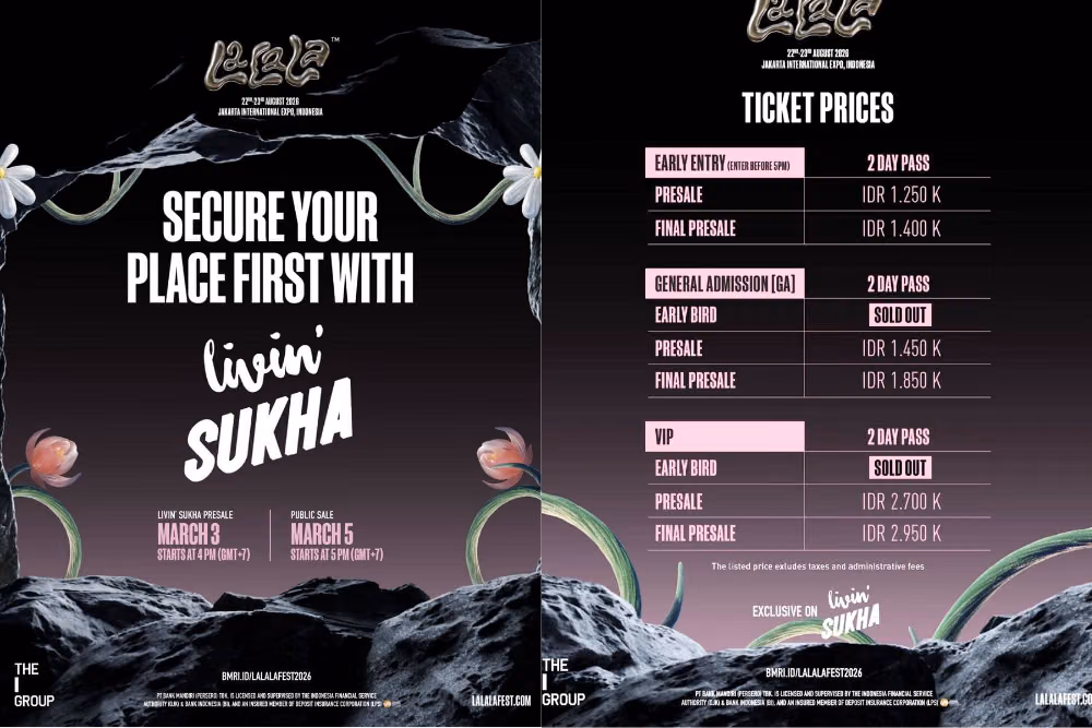 LaLaLa Festival 2026: Dua Hari Pesta Musik di JIEXPO, Tiket Tembus Rp3,15 Juta